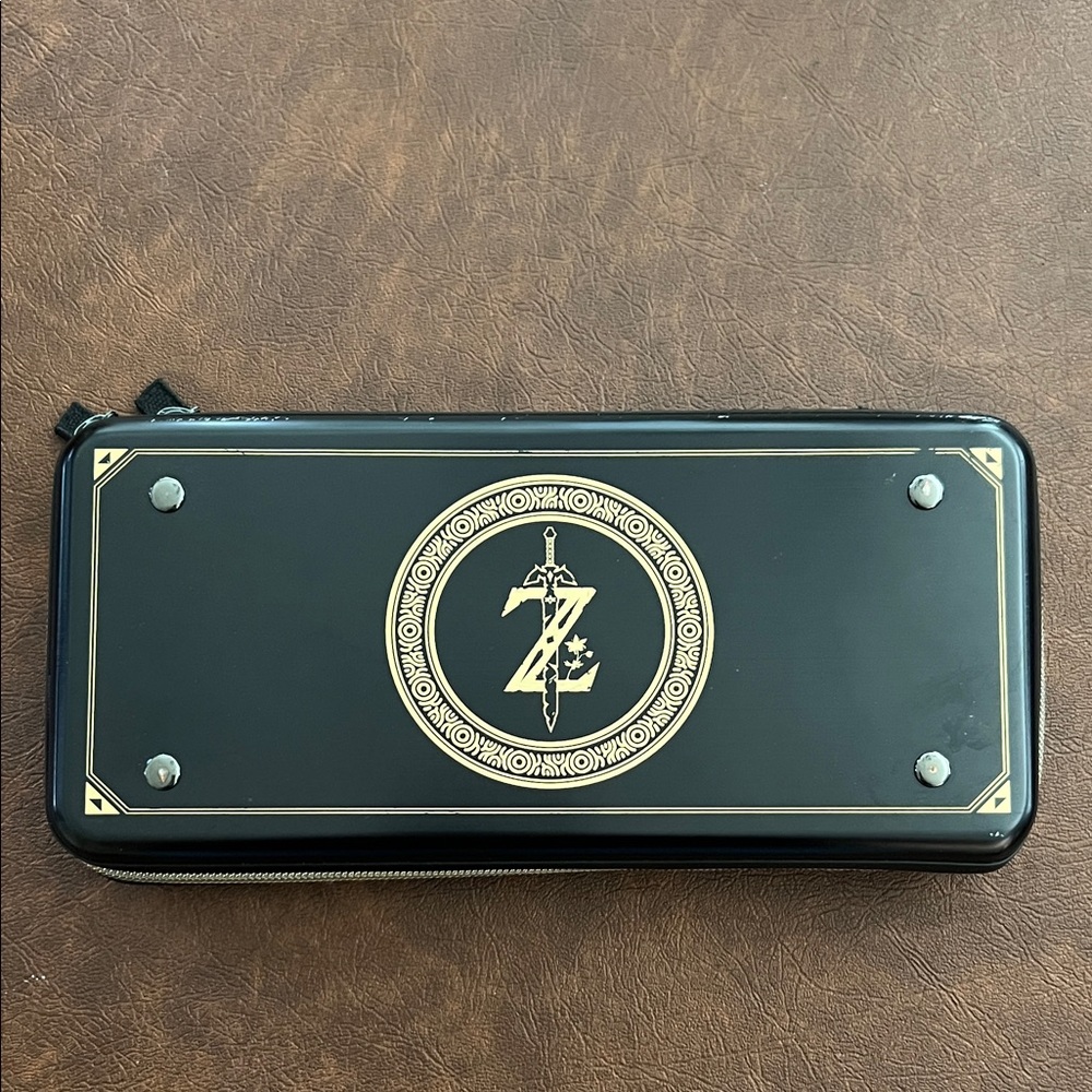 Black and Gold Zippered Nintendo Switch Case